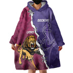 Dockers And Lions Football Custom Wearable Blanket Hoodie 2025 Sporty Dynamic Version - Aussie Hoodie