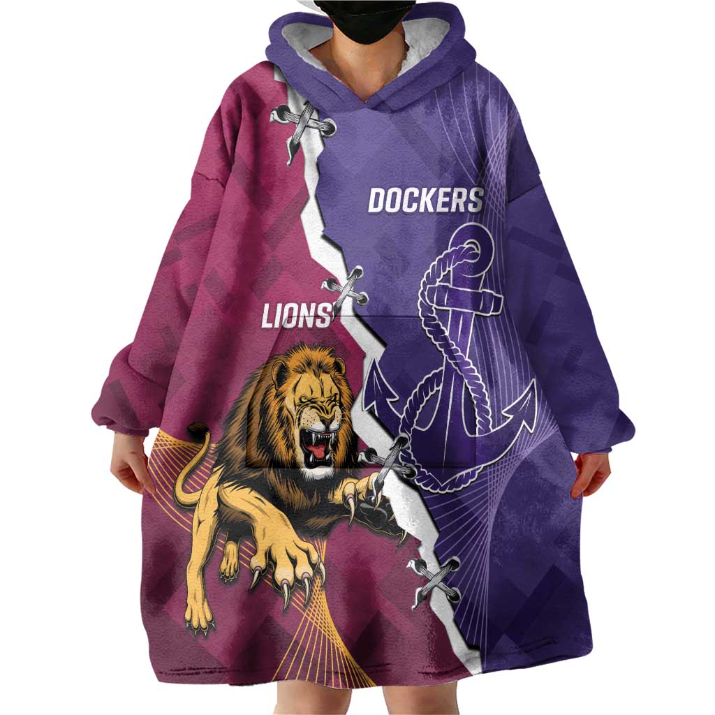 Dockers And Lions Football Custom Wearable Blanket Hoodie 2025 Sporty Dynamic Version - Aussie Hoodie