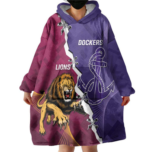 Dockers And Lions Football Custom Wearable Blanket Hoodie 2025 Sporty Dynamic Version - Aussie Hoodie
