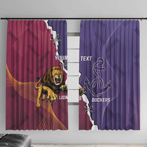 Dockers And Lions Football Custom Window Curtain 2025 Sporty Dynamic Version - Aussie Hoodie