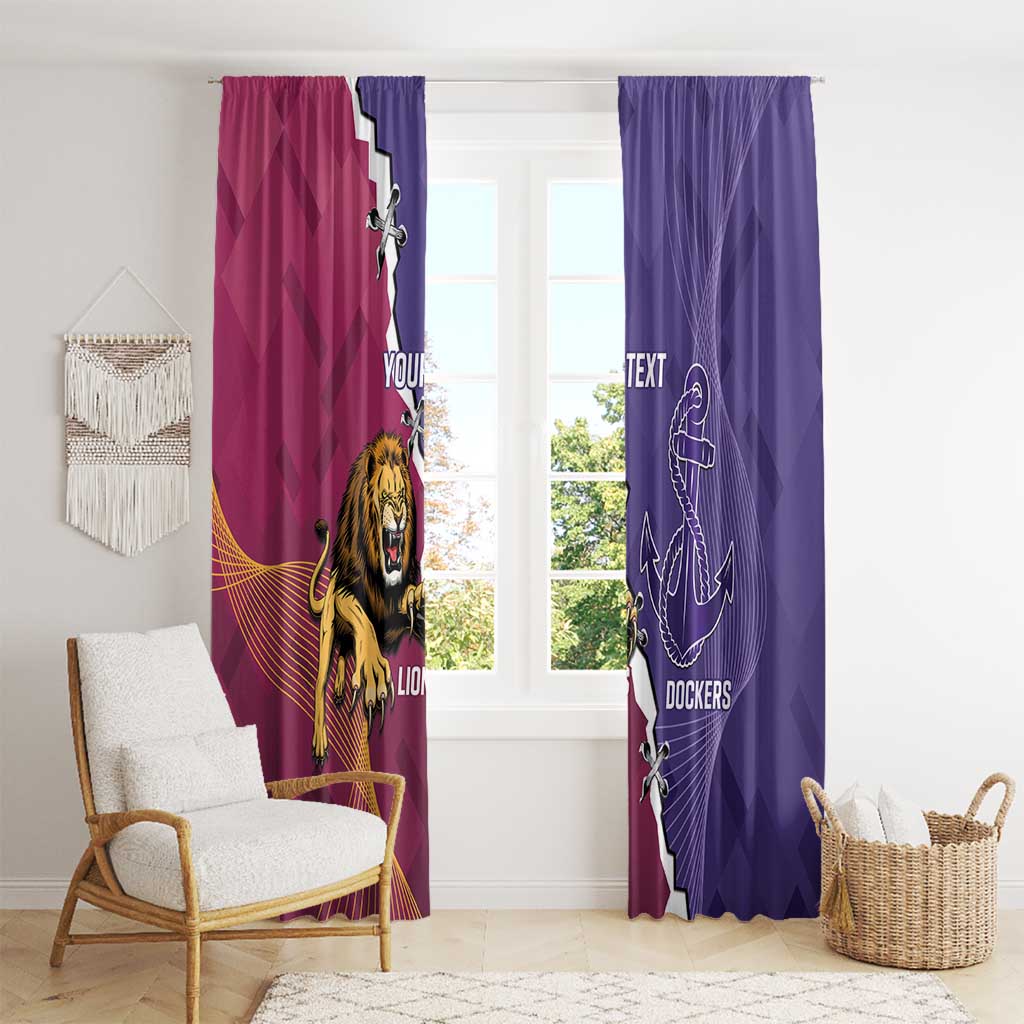 Dockers And Lions Football Custom Window Curtain 2025 Sporty Dynamic Version - Aussie Hoodie
