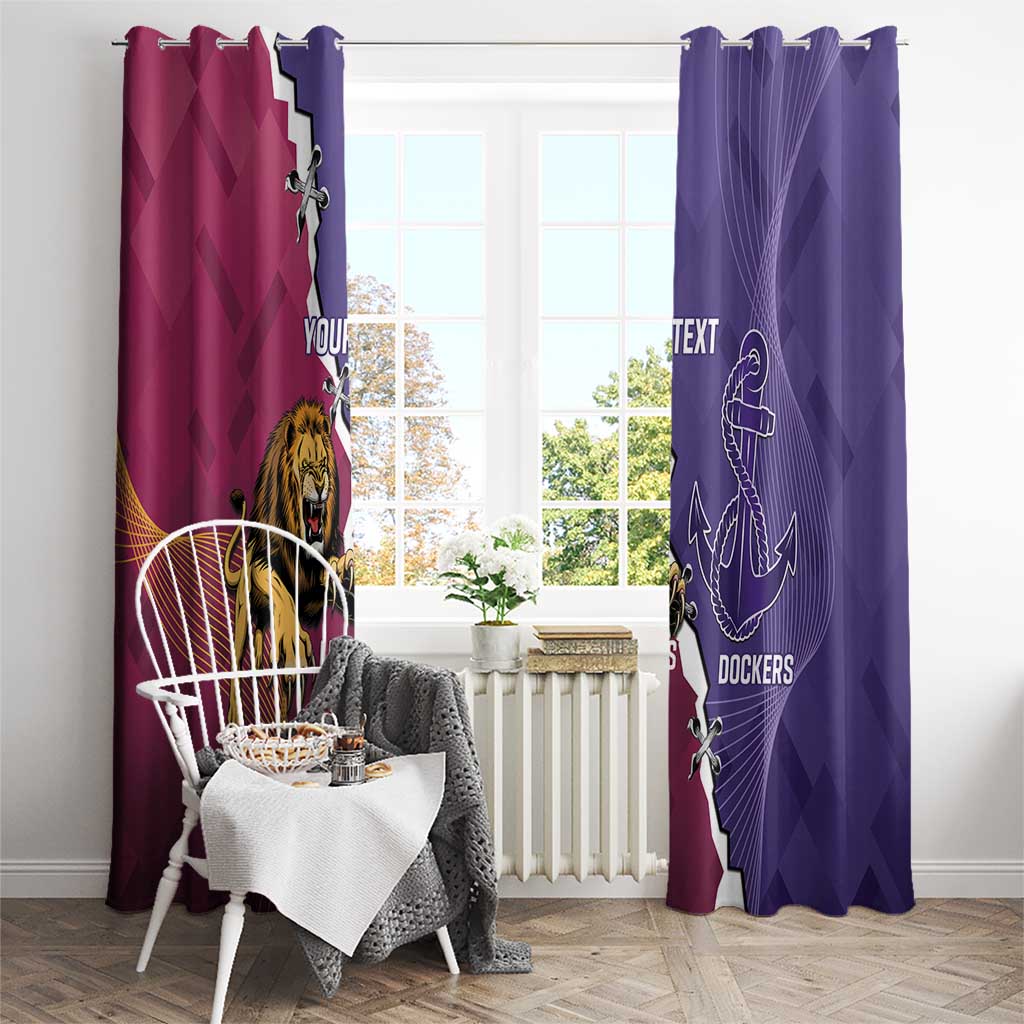 Dockers And Lions Football Custom Window Curtain 2025 Sporty Dynamic Version - Aussie Hoodie