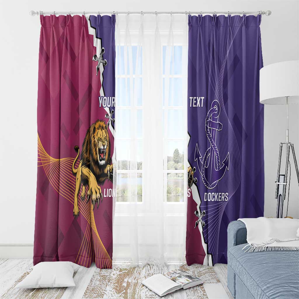 Dockers And Lions Football Custom Window Curtain 2025 Sporty Dynamic Version - Aussie Hoodie