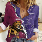 Dockers And Lions Football Custom Women Casual Shirt 2025 Sporty Dynamic Version - Aussie Hoodie