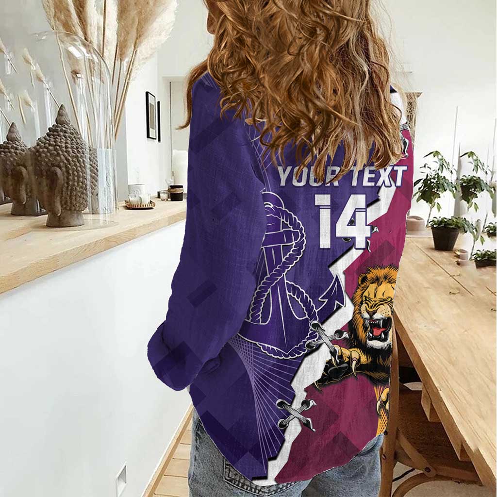 Dockers And Lions Football Custom Women Casual Shirt 2025 Sporty Dynamic Version - Aussie Hoodie