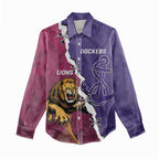 Dockers And Lions Football Custom Women Casual Shirt 2025 Sporty Dynamic Version - Aussie Hoodie
