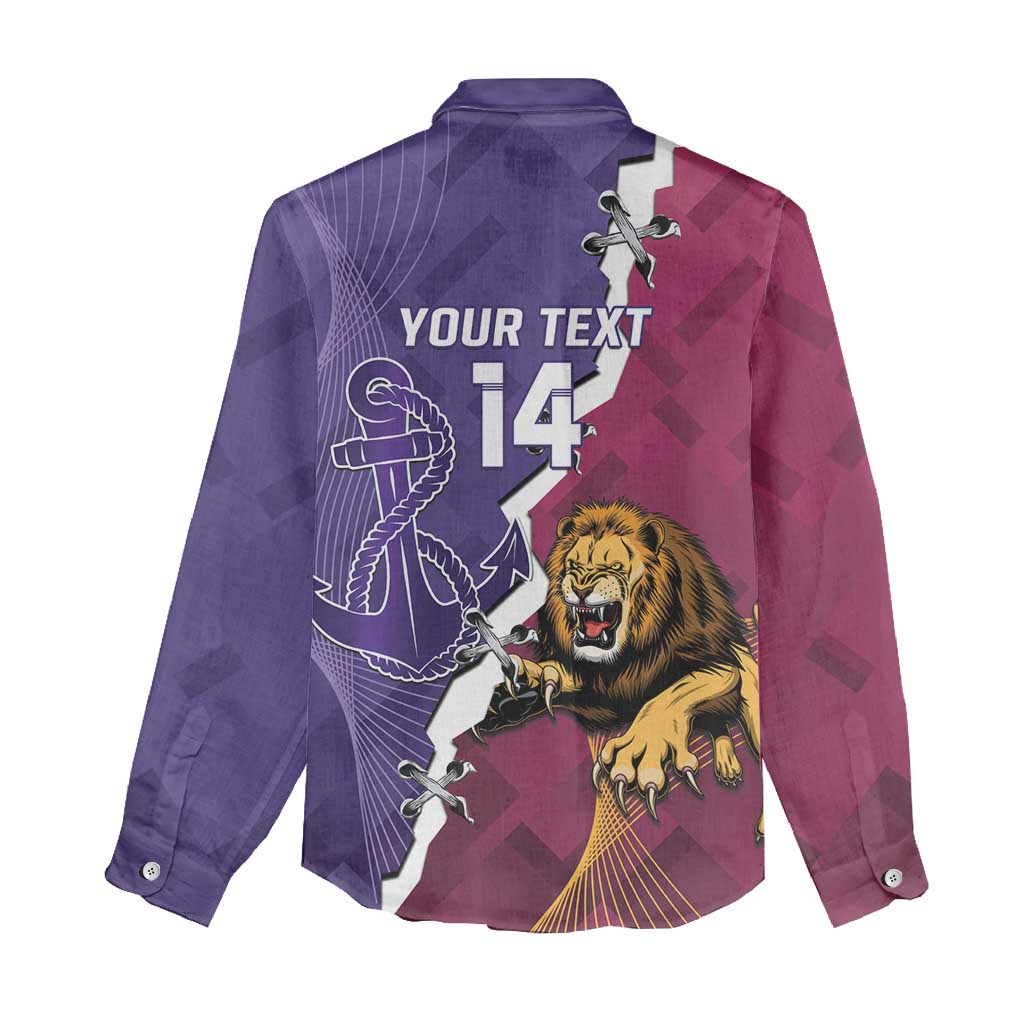 Dockers And Lions Football Custom Women Casual Shirt 2025 Sporty Dynamic Version - Aussie Hoodie