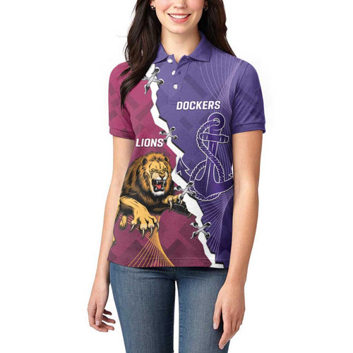 Dockers And Lions Football Custom Women Polo Shirt 2025 Sporty Dynamic Version - Aussie Hoodie