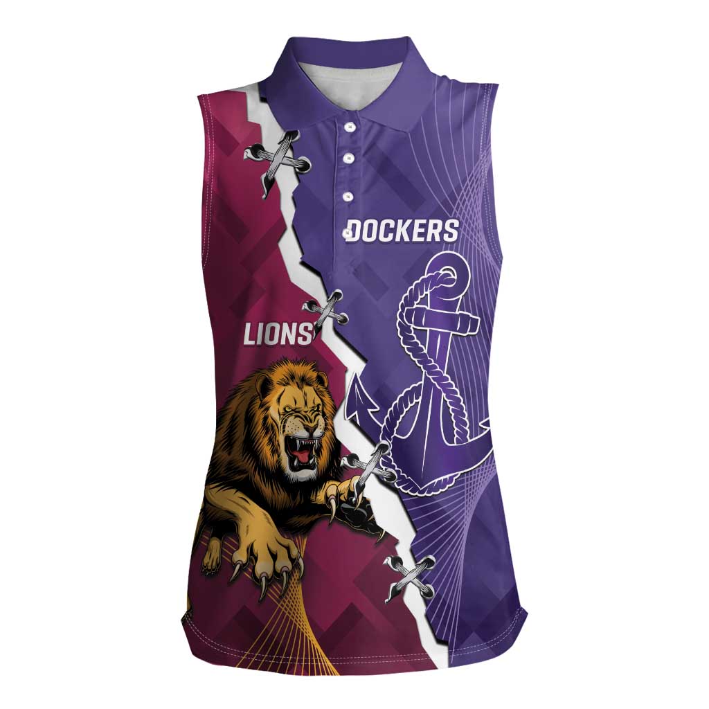 Dockers And Lions Football Custom Women Sleeveless Polo Shirt 2025 Sporty Dynamic Version - Aussie Hoodie