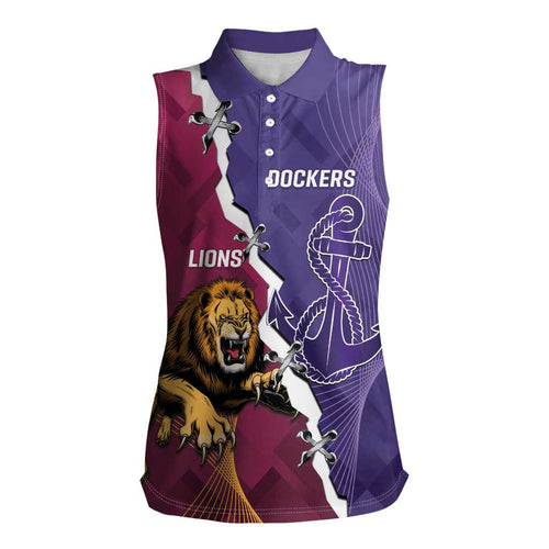 Dockers And Lions Football Custom Women Sleeveless Polo Shirt 2025 Sporty Dynamic Version - Aussie Hoodie