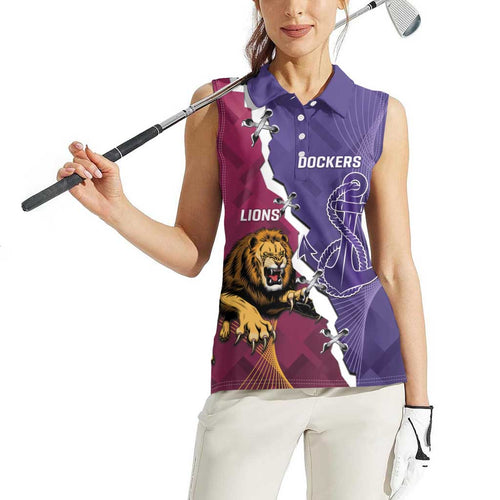 Dockers And Lions Football Custom Women Sleeveless Polo Shirt 2025 Sporty Dynamic Version - Aussie Hoodie