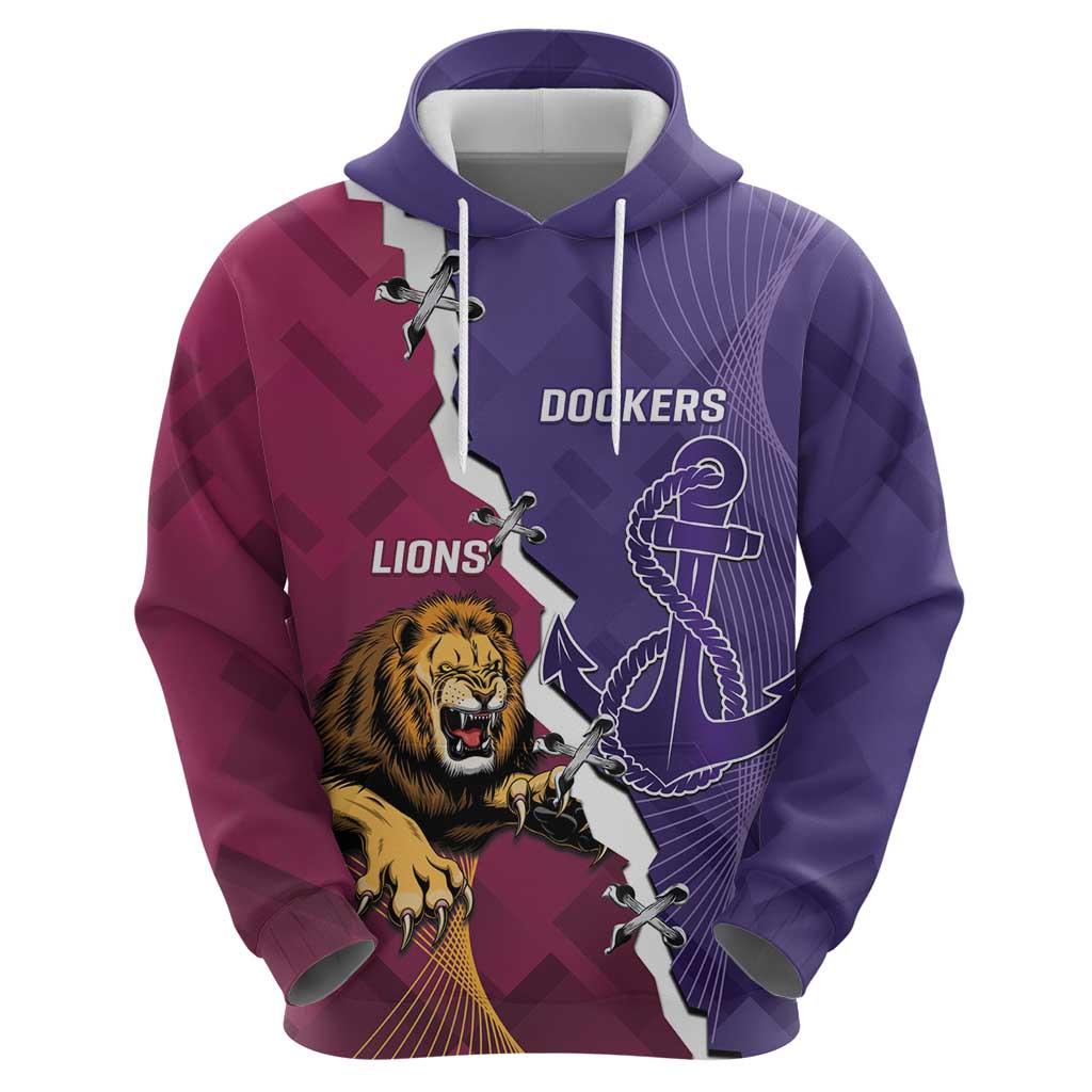 Dockers And Lions Football Custom Zip Hoodie 2025 Sporty Dynamic Version - Aussie Hoodie