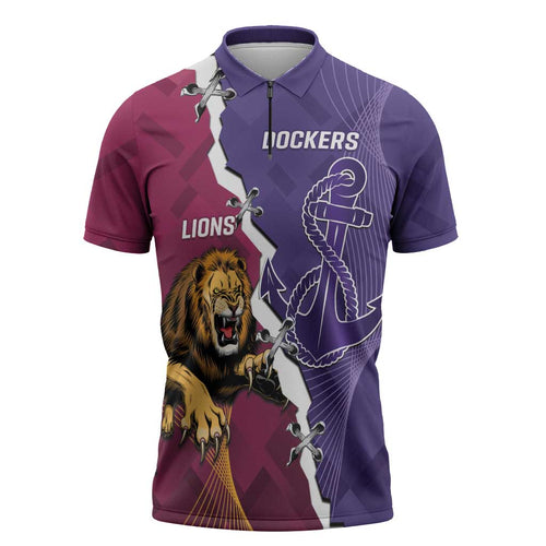 Dockers And Lions Football Custom Zipper Polo Shirt 2025 Sporty Dynamic Version - Aussie Hoodie