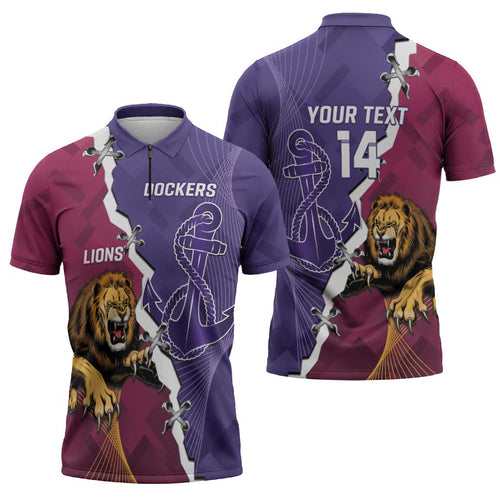 Dockers And Lions Football Custom Zipper Polo Shirt 2025 Sporty Dynamic Version - Aussie Hoodie