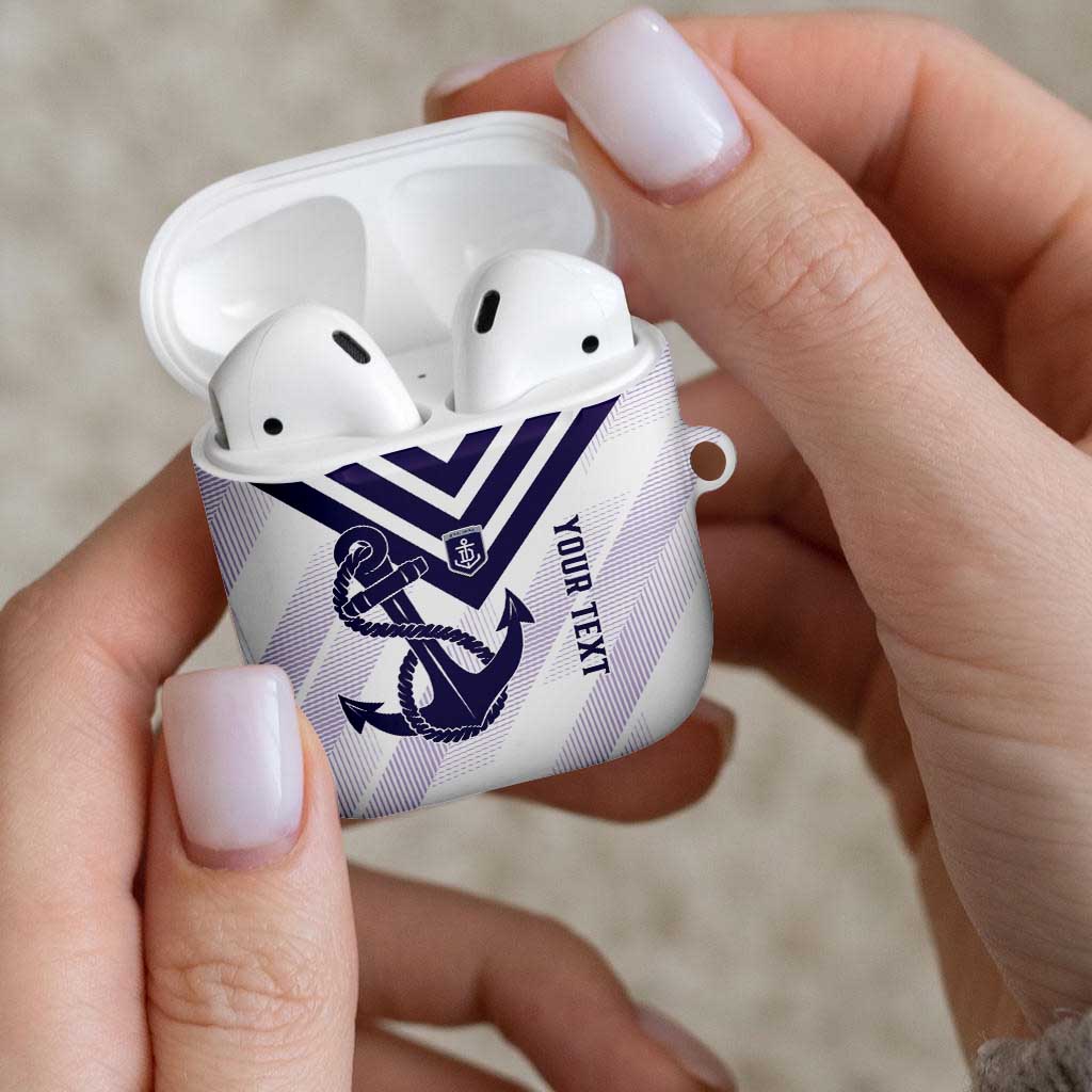 Dockers Football Custom AirPods Case Fremantle Anchor Simple Style - Aussie Hoodie