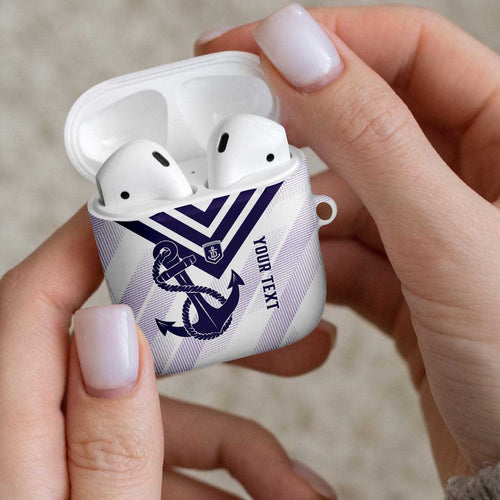 Dockers Football Custom AirPods Case Fremantle Anchor Simple Style - Aussie Hoodie