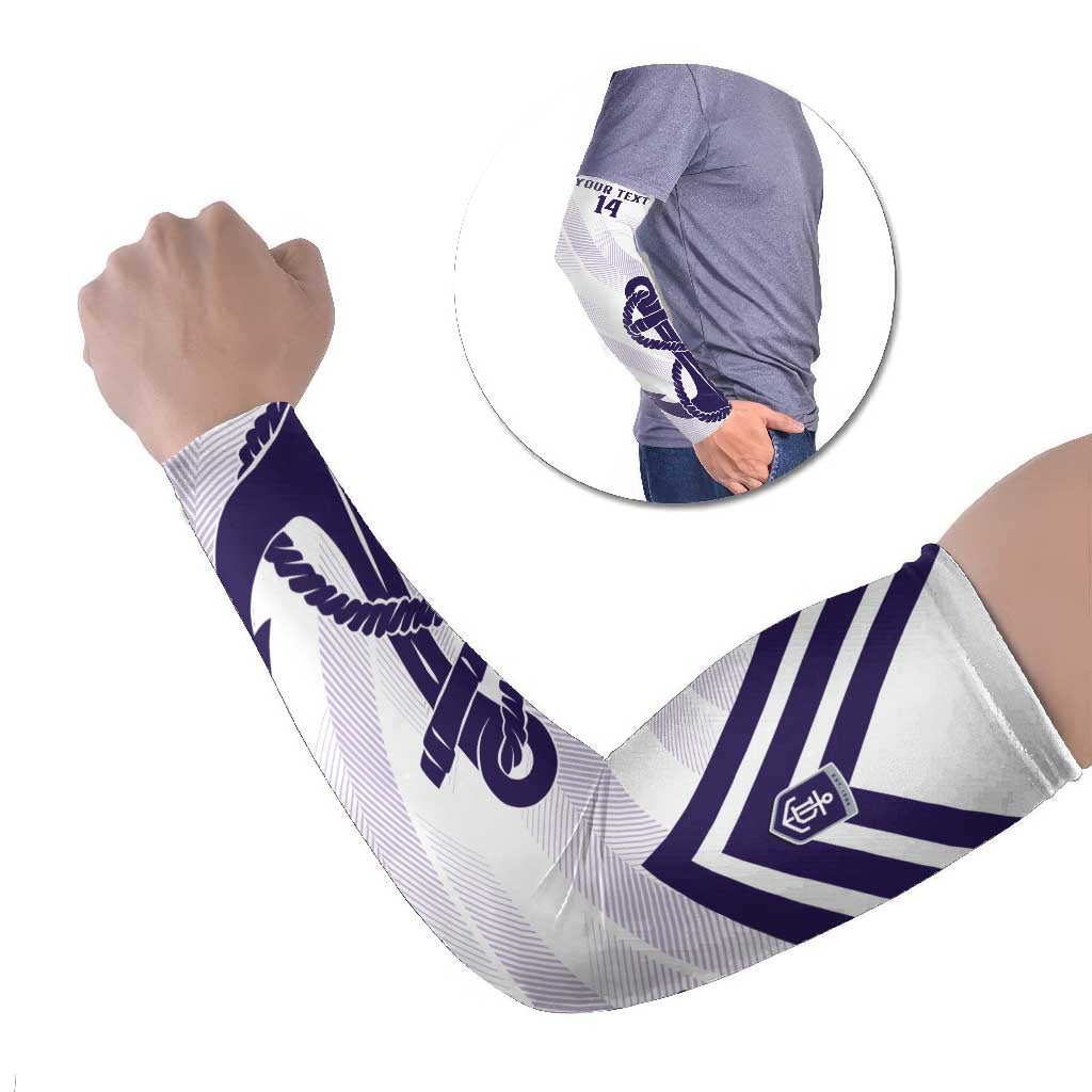 Dockers Football Custom Arm Sleeves Fremantle Anchor Simple Style - Aussie Hoodie
