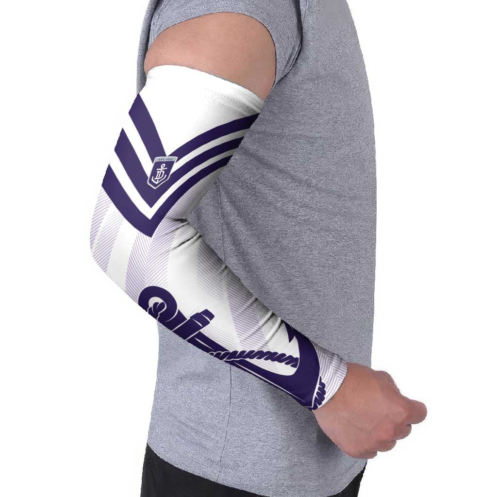 Dockers Football Custom Arm Sleeves Fremantle Anchor Simple Style - Aussie Hoodie