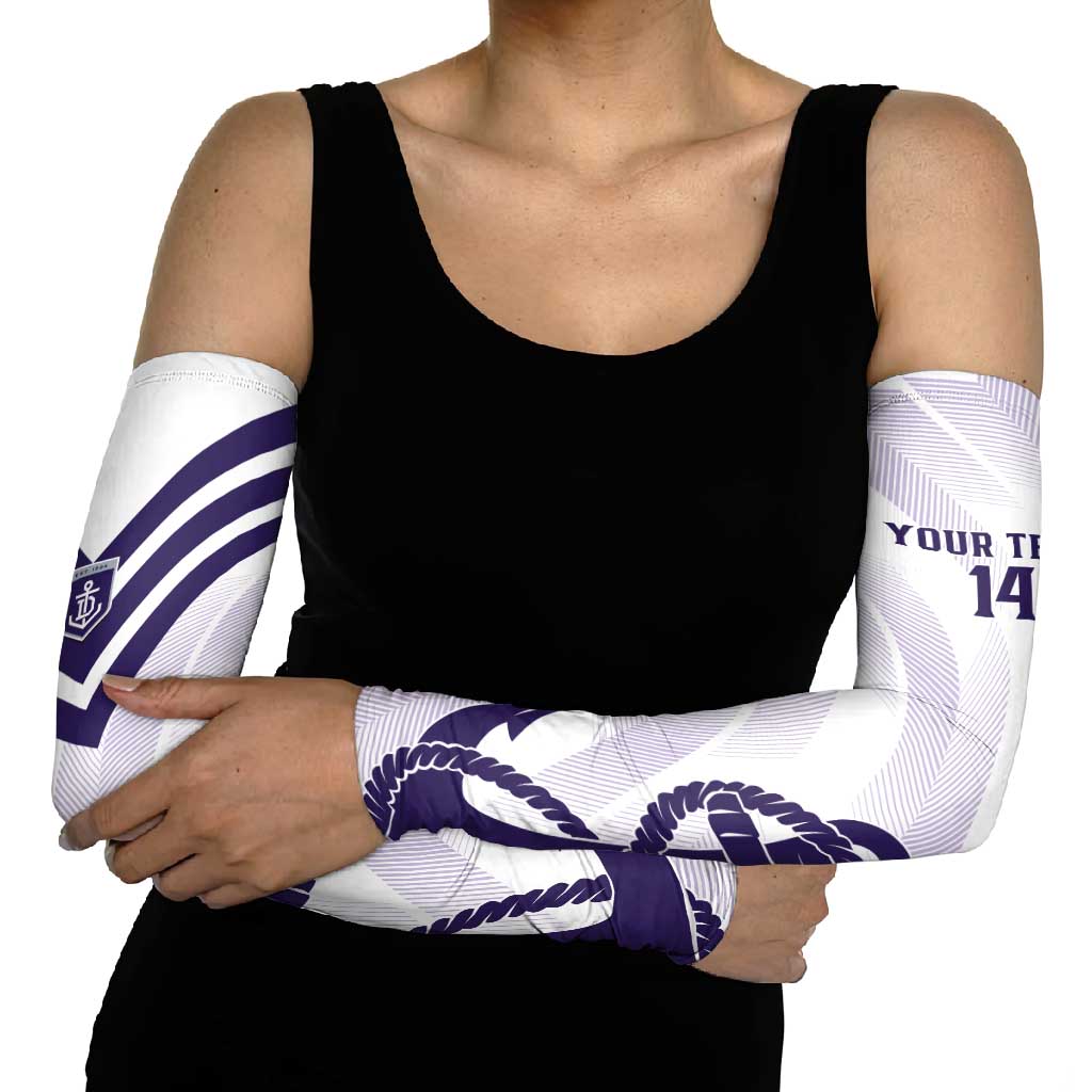 Dockers Football Custom Arm Sleeves Fremantle Anchor Simple Style - Aussie Hoodie