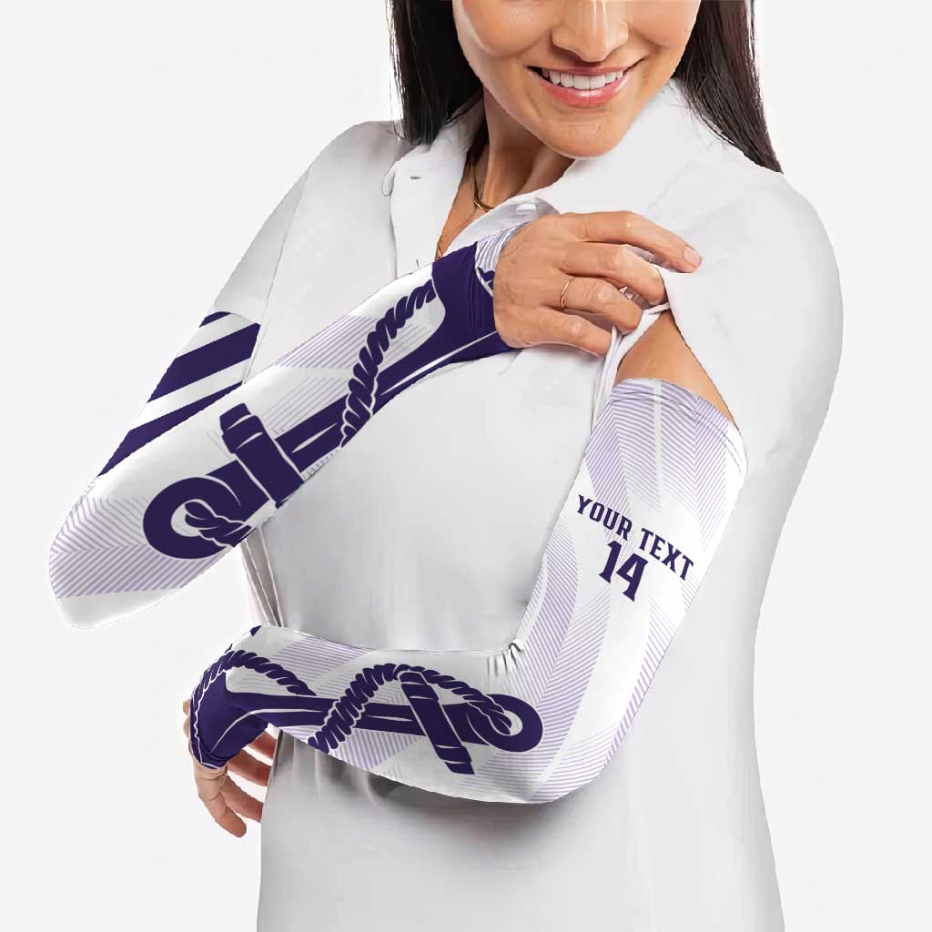 Dockers Football Custom Arm Sleeves Fremantle Anchor Simple Style - Aussie Hoodie
