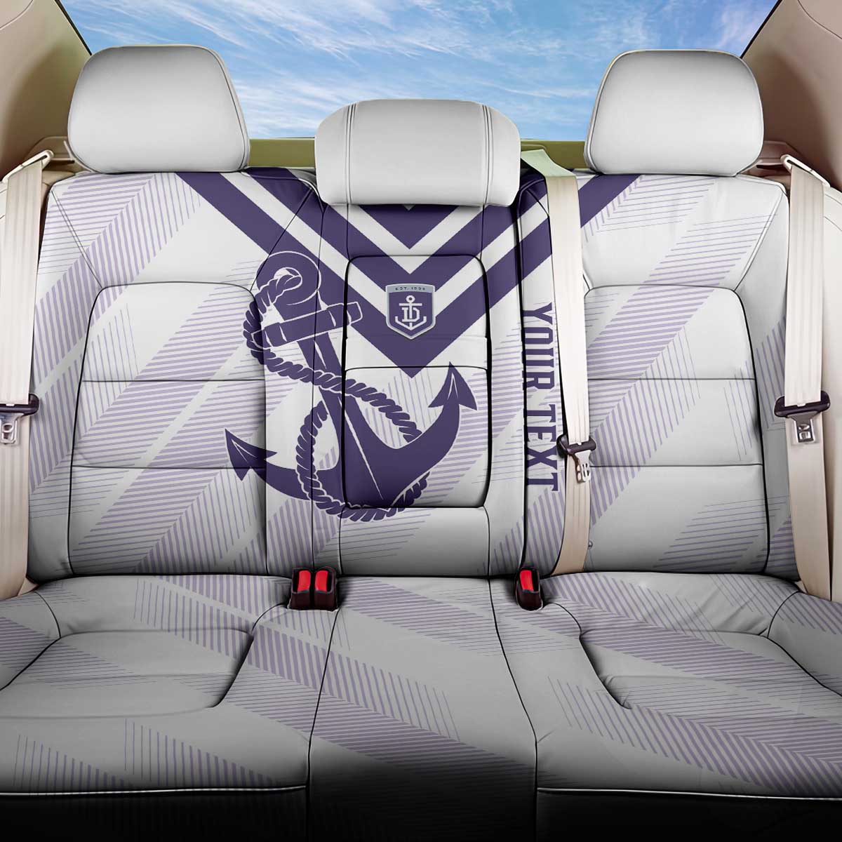 Dockers Football Custom Back Car Seat Cover Fremantle Anchor Simple Style - Aussie Hoodie