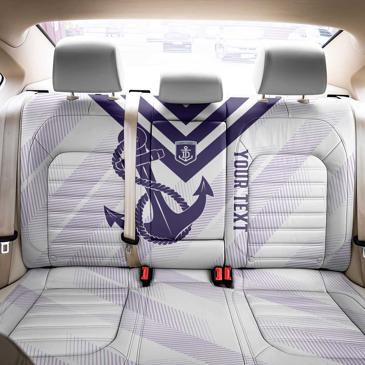 Dockers Football Custom Back Car Seat Cover Fremantle Anchor Simple Style - Aussie Hoodie