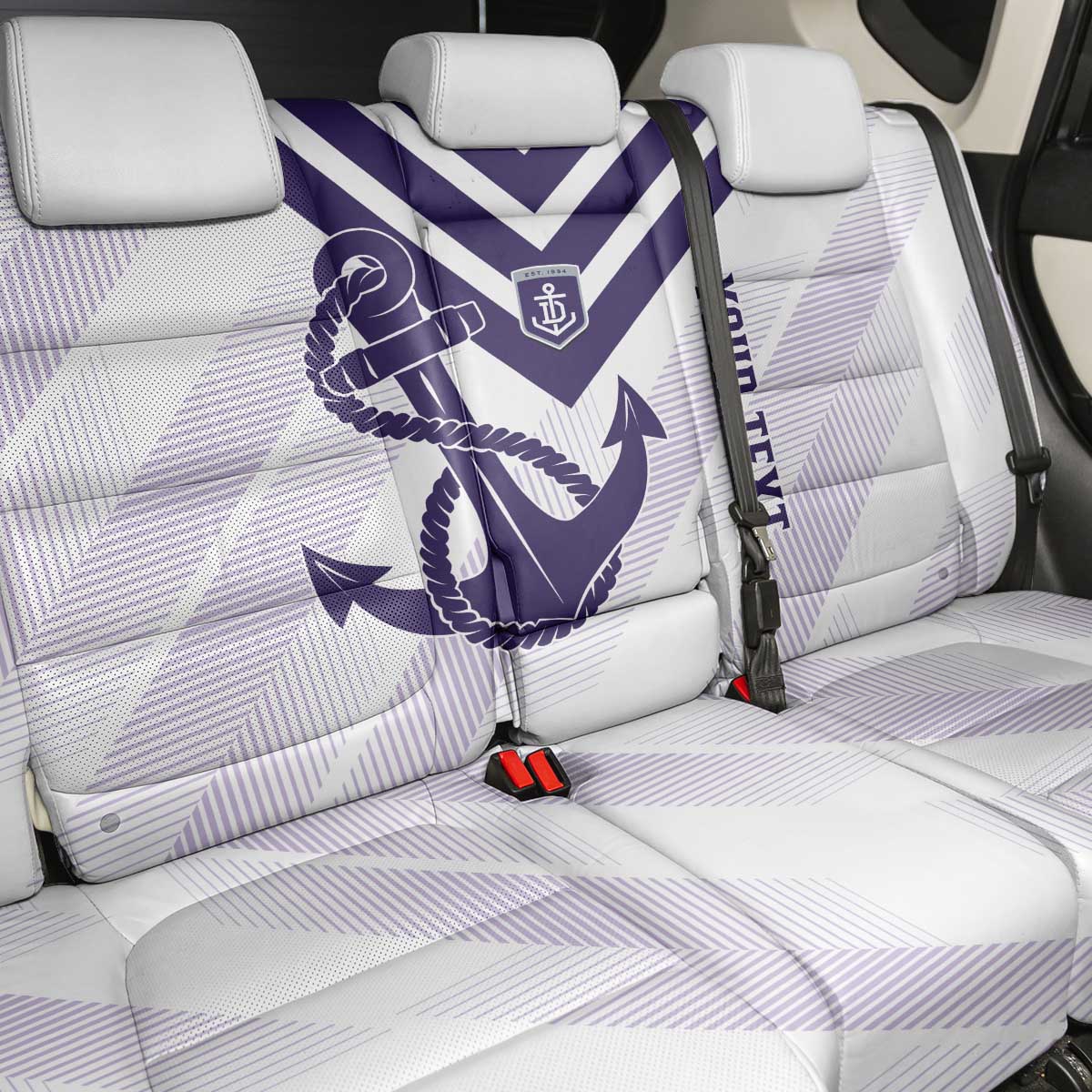 Dockers Football Custom Back Car Seat Cover Fremantle Anchor Simple Style - Aussie Hoodie