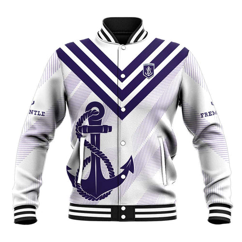 Dockers Football Custom Baseball Jacket Fremantle Anchor Simple Style - Aussie Hoodie