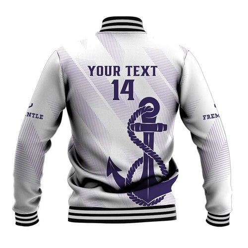 Dockers Football Custom Baseball Jacket Fremantle Anchor Simple Style - Aussie Hoodie