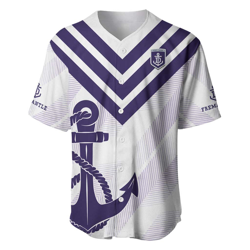 Dockers Football Custom Baseball Jersey Fremantle Anchor Simple Style - Aussie Hoodie