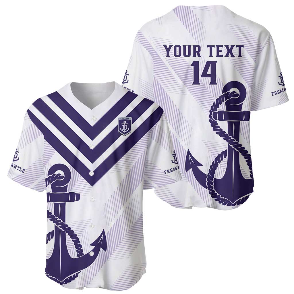 Dockers Football Custom Baseball Jersey Fremantle Anchor Simple Style - Aussie Hoodie