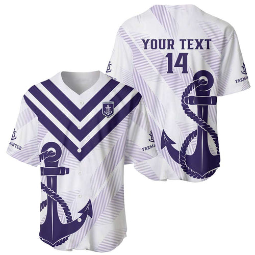 Dockers Football Custom Baseball Jersey Fremantle Anchor Simple Style - Aussie Hoodie