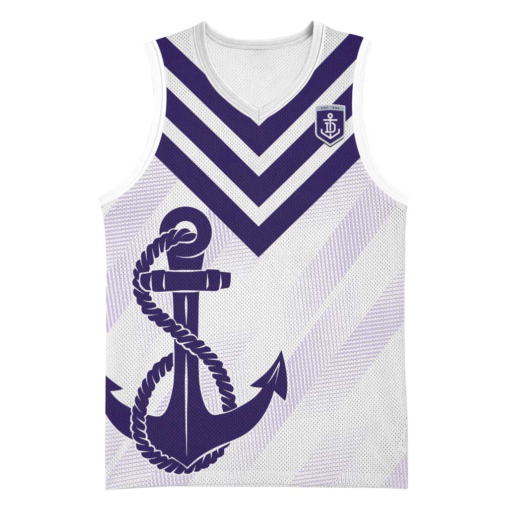 Dockers Football Custom Basketball Jersey Fremantle Anchor Simple Style - Aussie Hoodie