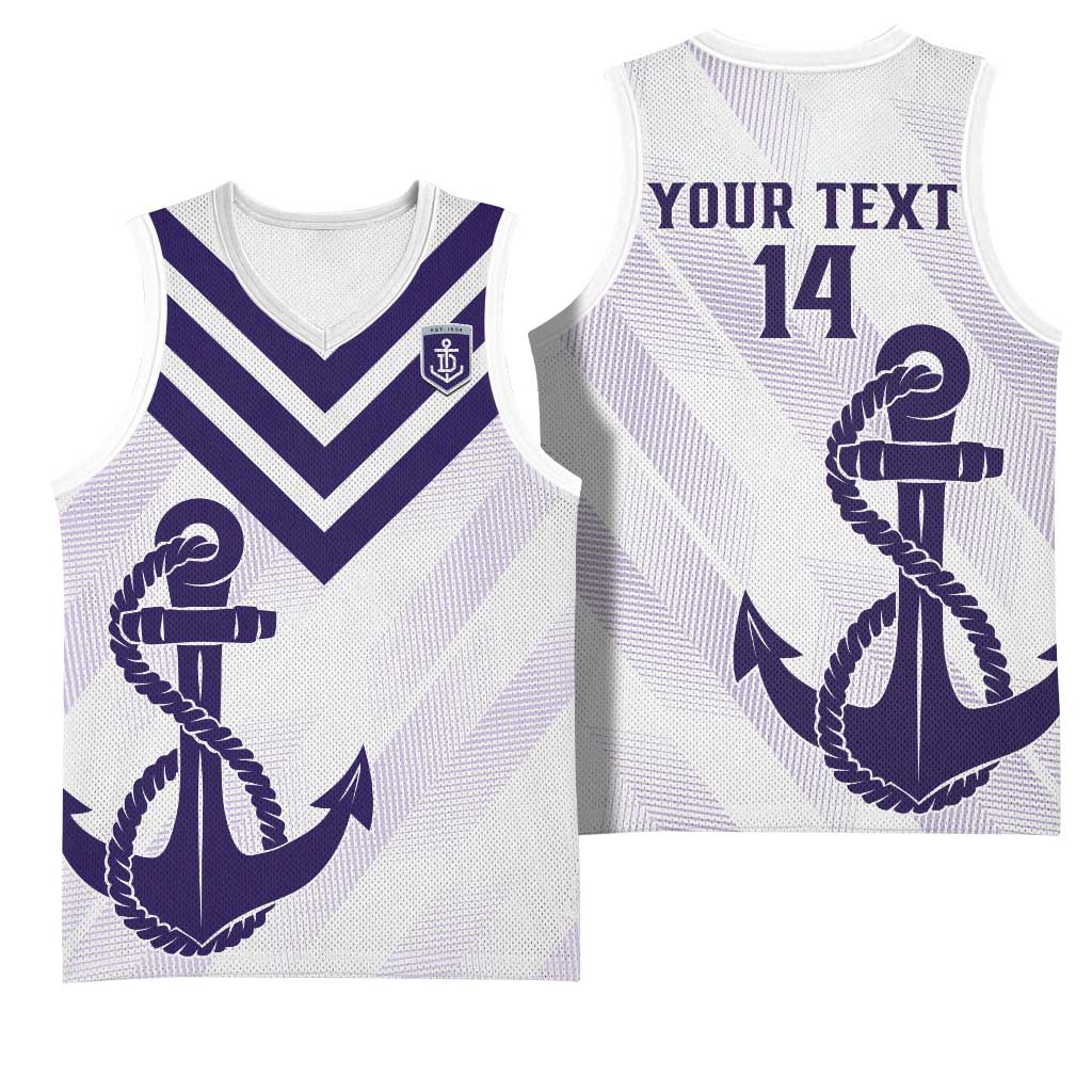 Dockers Football Custom Basketball Jersey Fremantle Anchor Simple Style - Aussie Hoodie