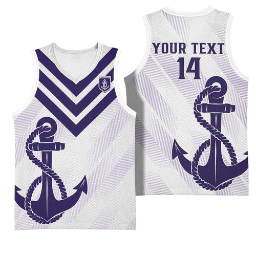 Dockers Football Custom Basketball Jersey Fremantle Anchor Simple Style - Aussie Hoodie