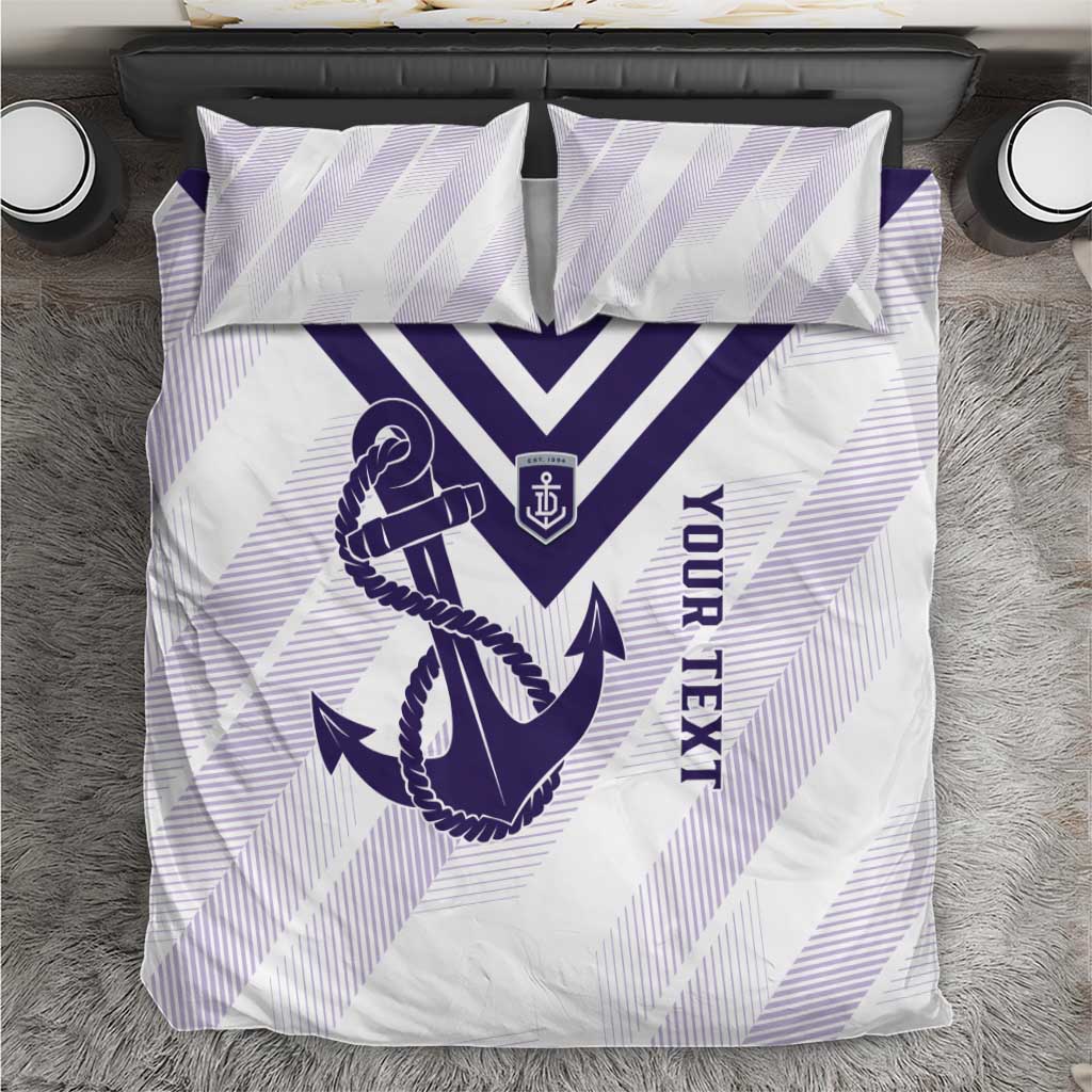 Dockers Football Custom Bedding Set Fremantle Anchor Simple Style - Aussie Hoodie