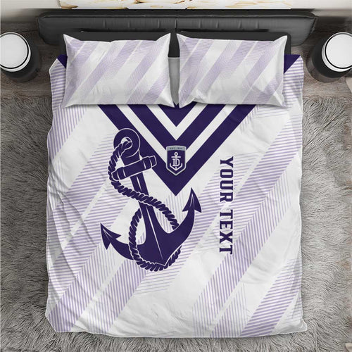 Dockers Football Custom Bedding Set Fremantle Anchor Simple Style - Aussie Hoodie