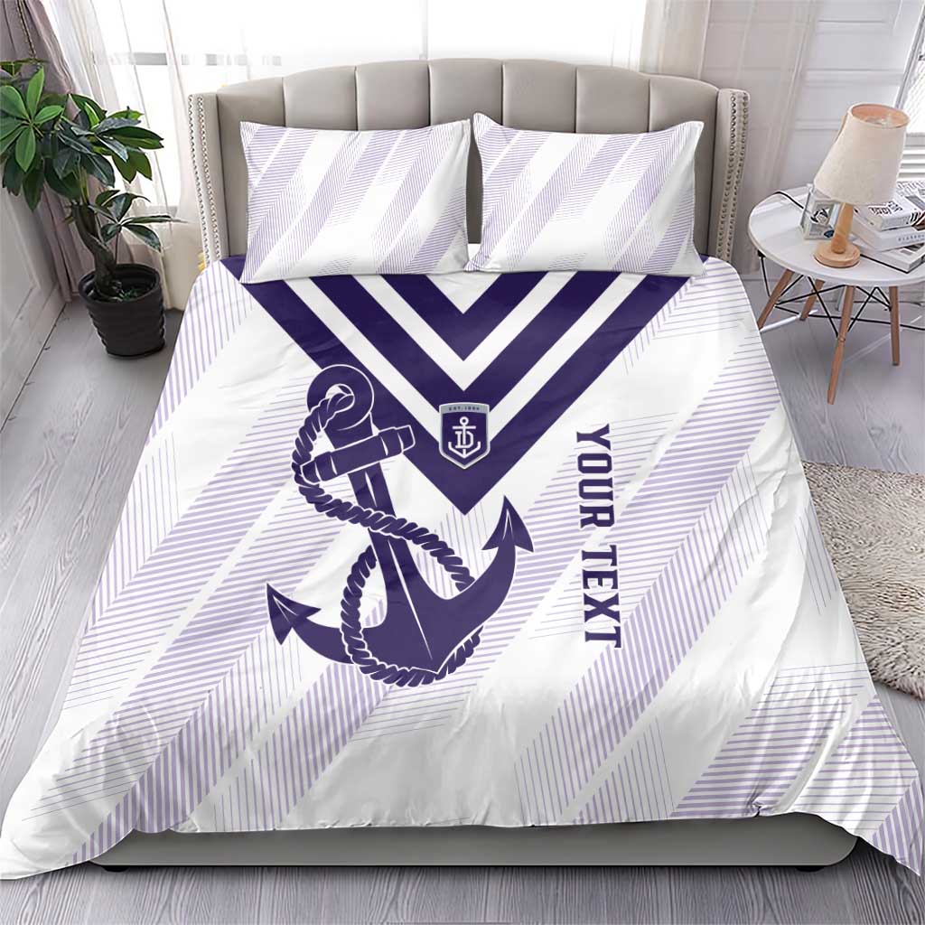 Dockers Football Custom Bedding Set Fremantle Anchor Simple Style - Aussie Hoodie
