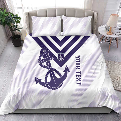 Dockers Football Custom Bedding Set Fremantle Anchor Simple Style - Aussie Hoodie