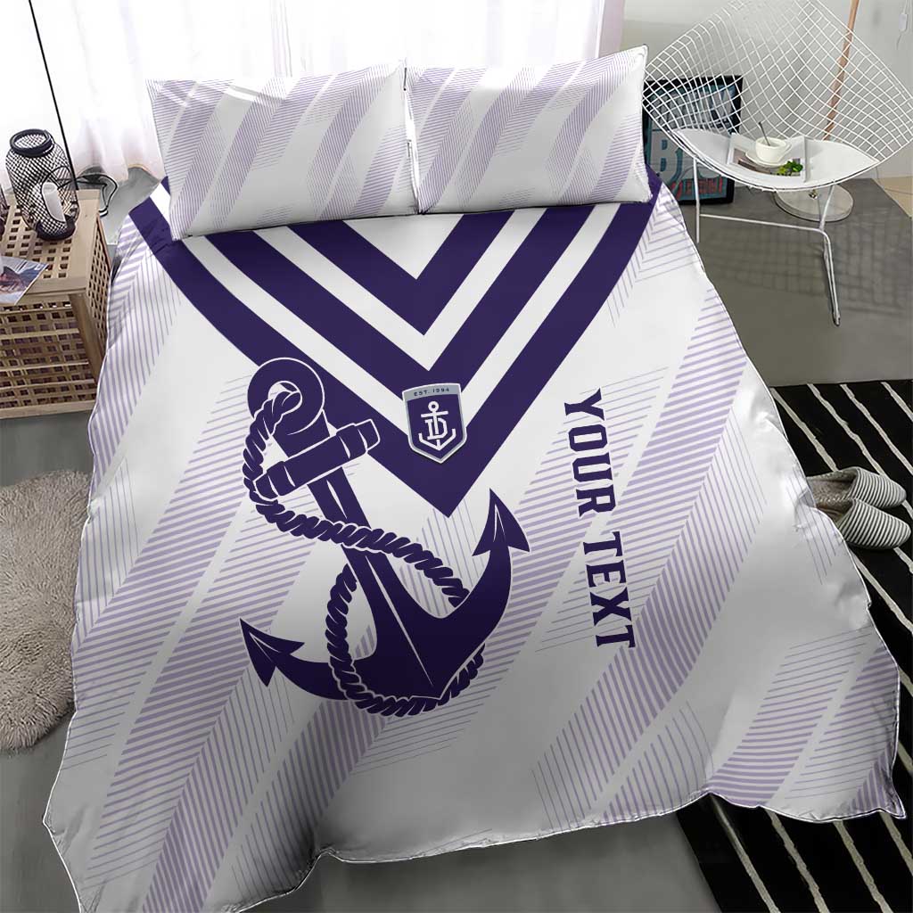 Dockers Football Custom Bedding Set Fremantle Anchor Simple Style - Aussie Hoodie