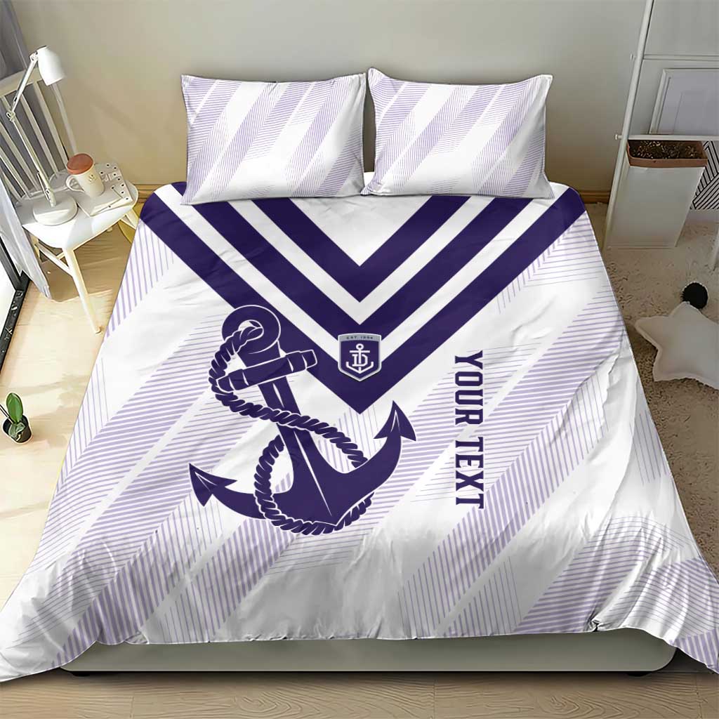 Dockers Football Custom Bedding Set Fremantle Anchor Simple Style - Aussie Hoodie