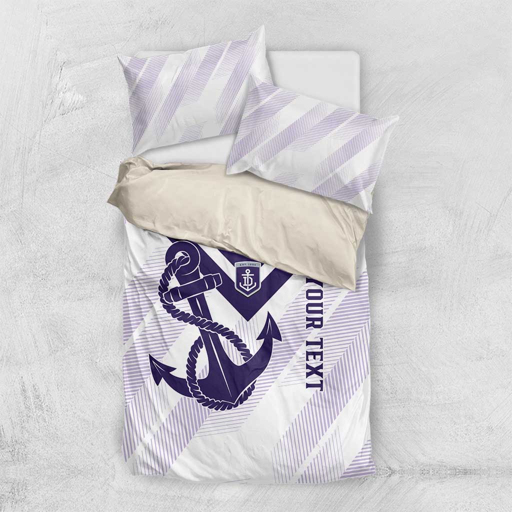 Dockers Football Custom Bedding Set Fremantle Anchor Simple Style - Aussie Hoodie