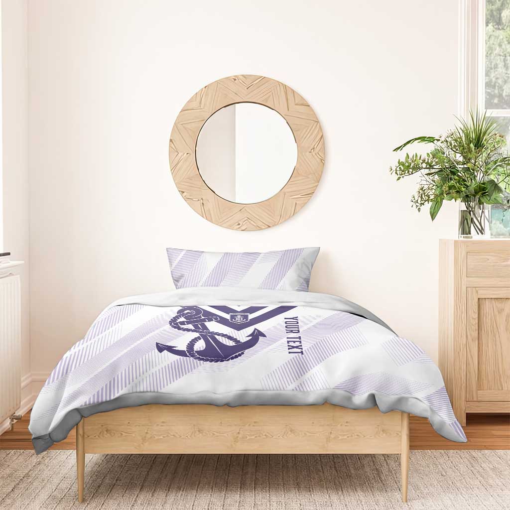 Dockers Football Custom Bedding Set Fremantle Anchor Simple Style - Aussie Hoodie
