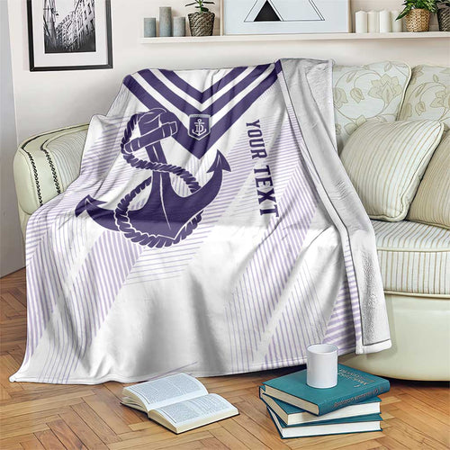Dockers Football Custom Blanket Fremantle Anchor Simple Style - Aussie Hoodie