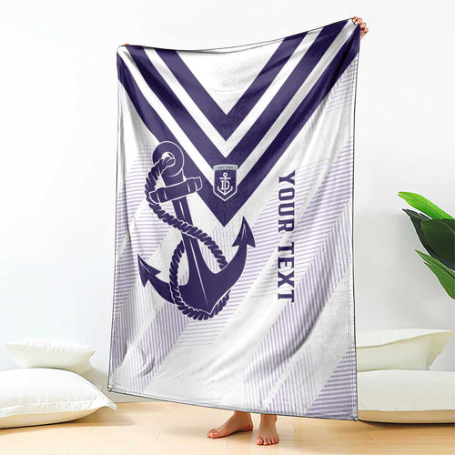 Dockers Football Custom Blanket Fremantle Anchor Simple Style - Aussie Hoodie