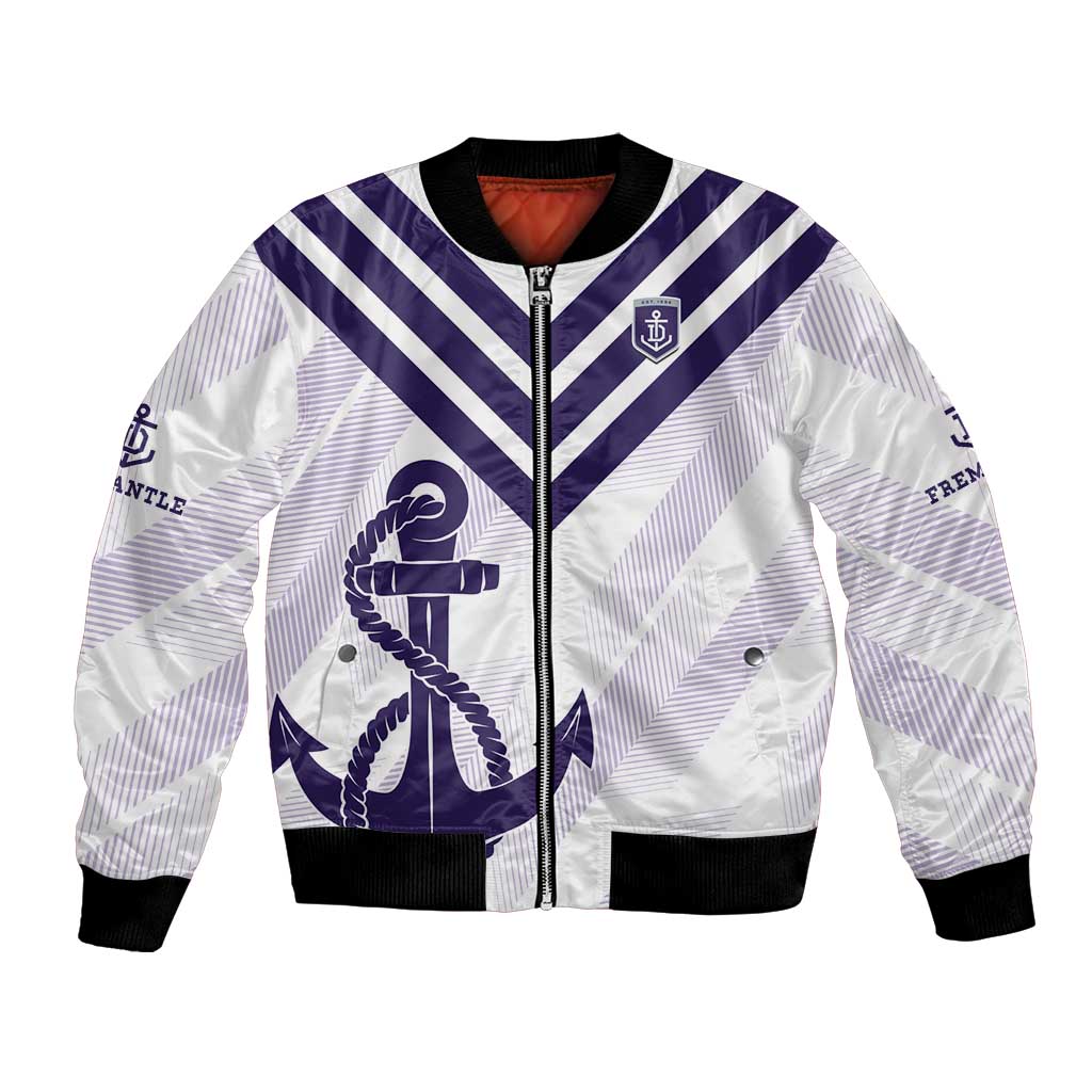 Dockers Football Custom Bomber Jacket Fremantle Anchor Simple Style - Aussie Hoodie