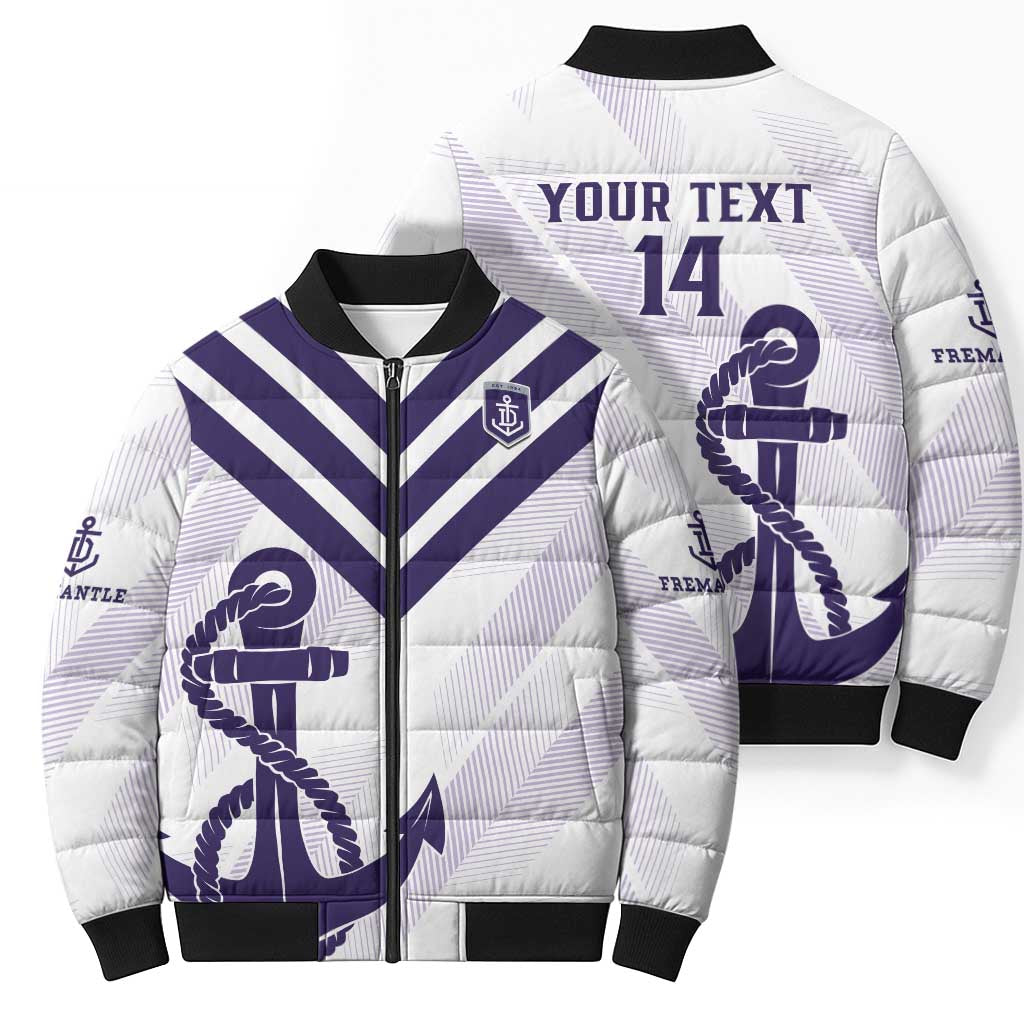 Dockers Football Custom Bomber Puffer Jacket Fremantle Anchor Simple Style - Aussie Hoodie