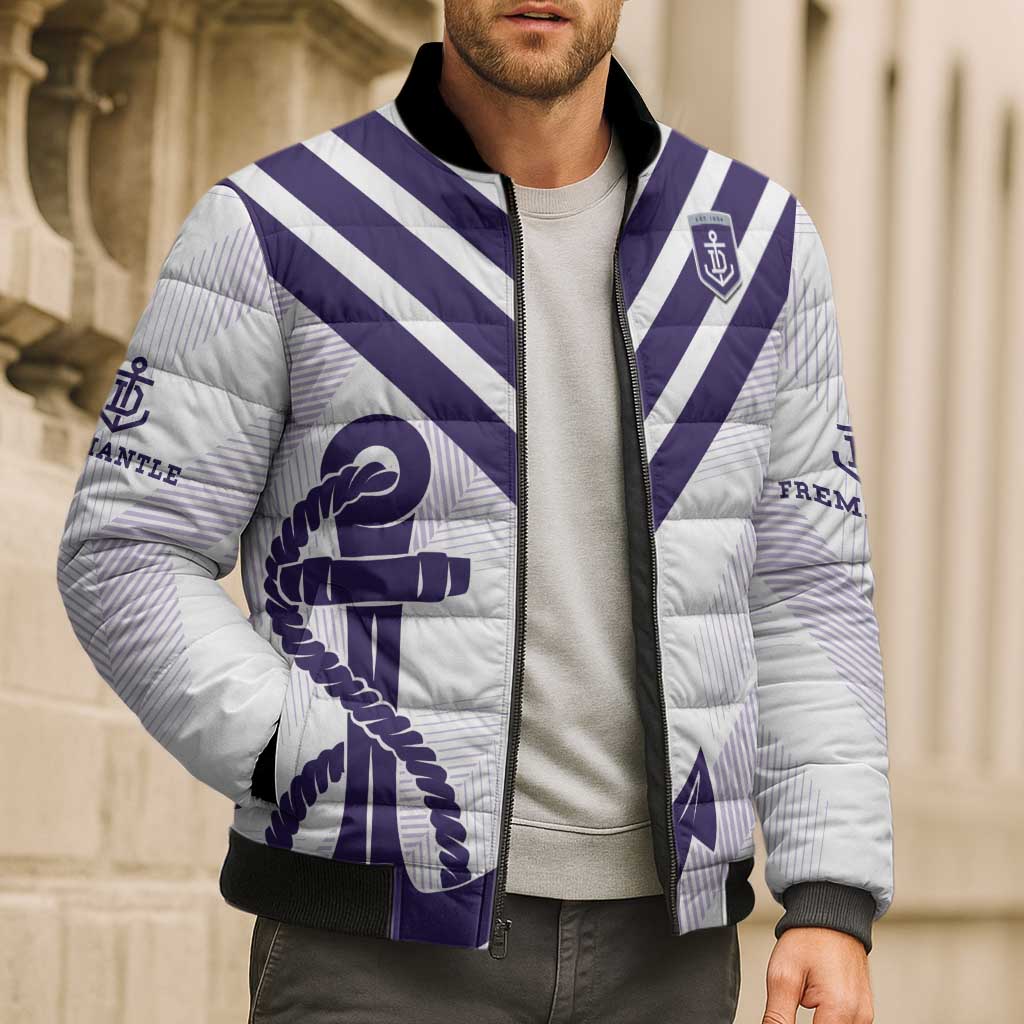 Dockers Football Custom Bomber Puffer Jacket Fremantle Anchor Simple Style - Aussie Hoodie