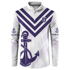 Dockers Football Custom Button Sweatshirt Fremantle Anchor Simple Style - Aussie Hoodie