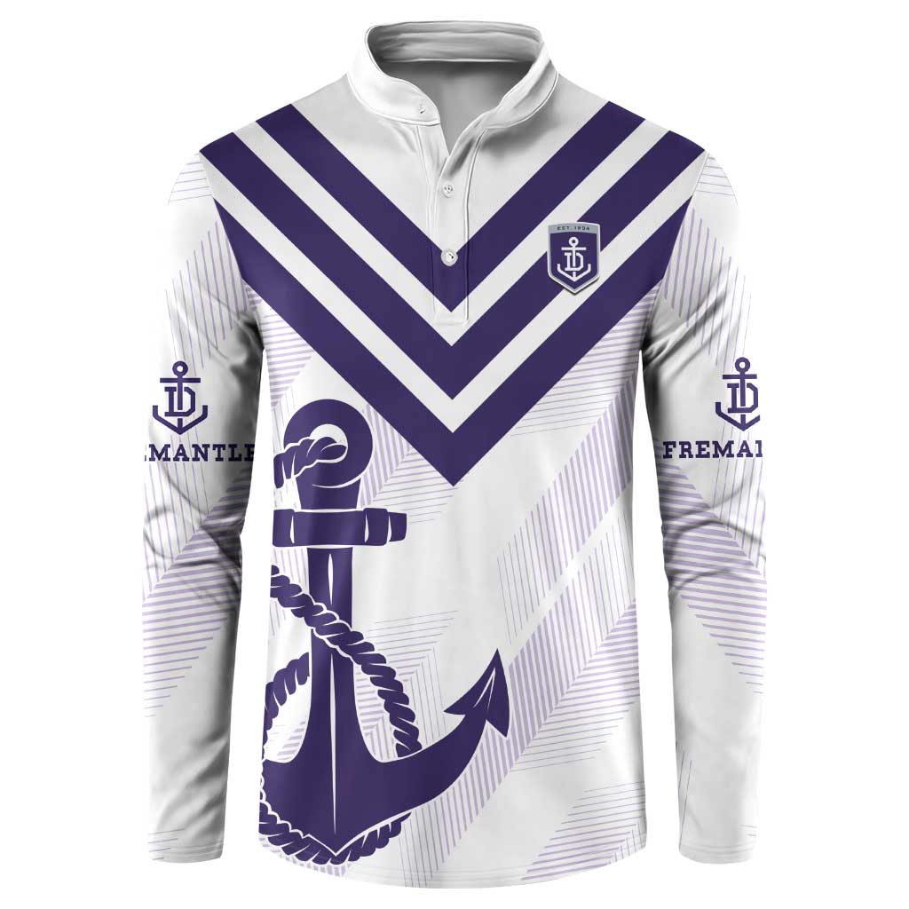 Dockers Football Custom Button Sweatshirt Fremantle Anchor Simple Style - Aussie Hoodie